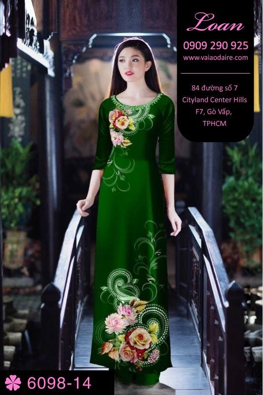 Vải áo dài hoa 3D