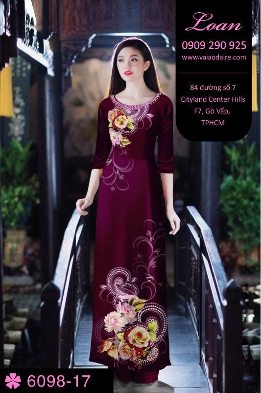 Vải áo dài hoa 3D