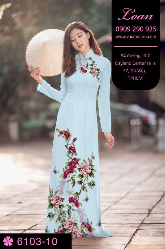 Vải áo dài hoa Hồng