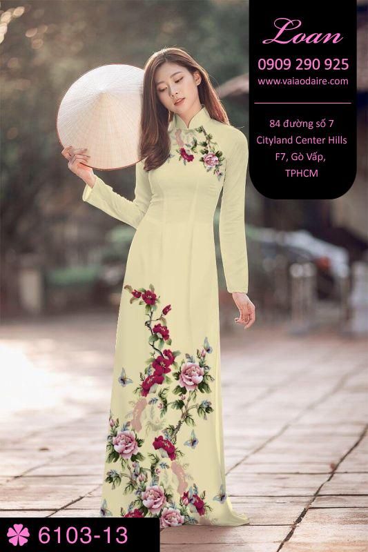 Vải áo dài hoa Hồng