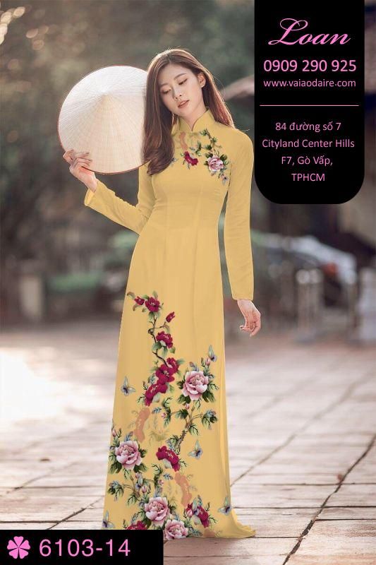 Vải áo dài hoa Hồng