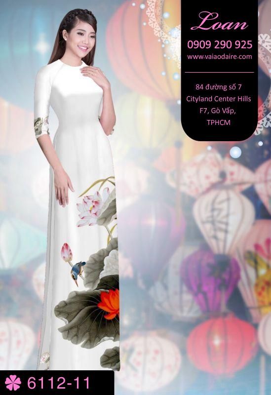Vải áo dài hoa Sen