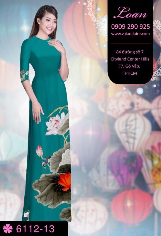 Vải áo dài hoa Sen