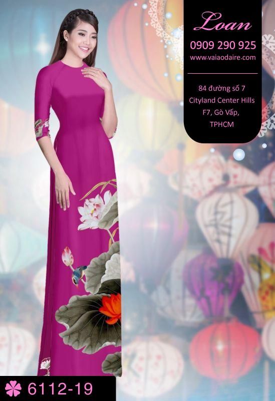 Vải áo dài hoa Sen