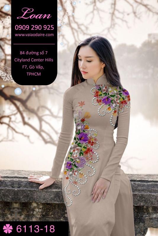Vải áo dài hoa eo