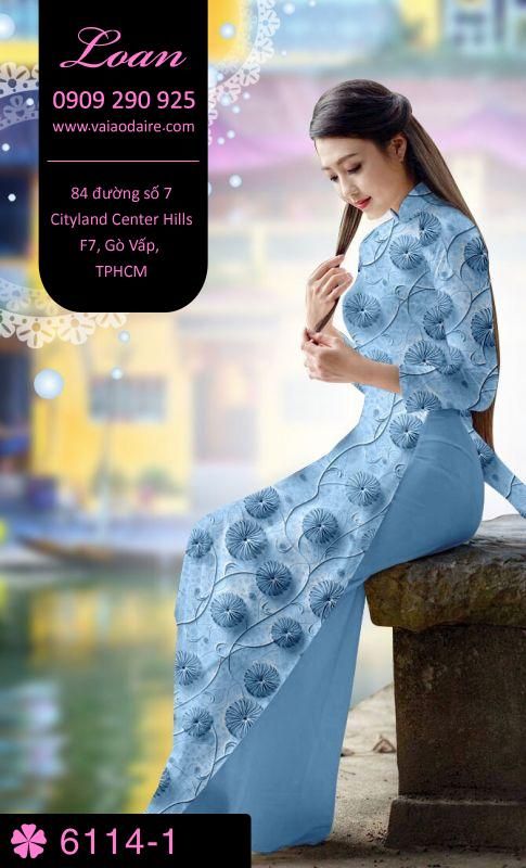 Vải áo dài hoa toàn thân Vải áo dài hoa toàn thân