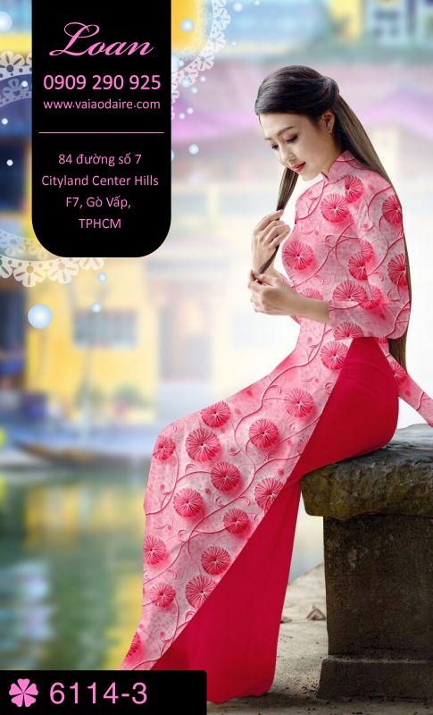 Vải áo dài hoa toàn thân Vải áo dài hoa toàn thân