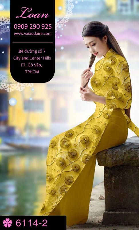 Vải áo dài hoa toàn thân Vải áo dài hoa toàn thân