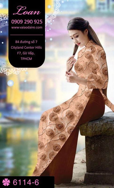 Vải áo dài hoa toàn thân Vải áo dài hoa toàn thân