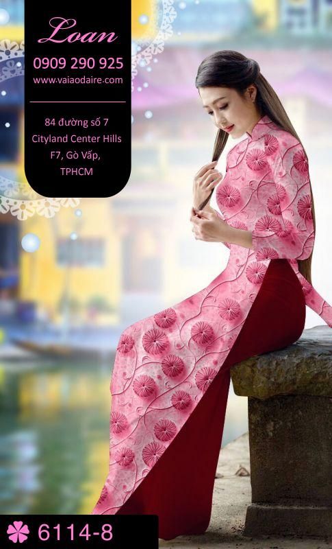 Vải áo dài hoa toàn thân Vải áo dài hoa toàn thân