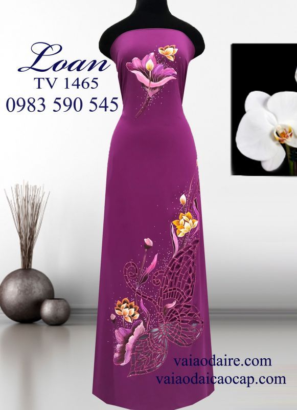 Vải áo dài đục lỗ kim tuyến