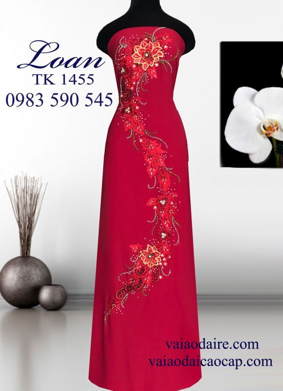 Vải áo dài kết hoa