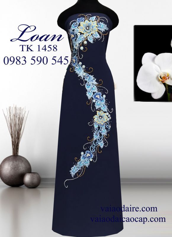 Vải áo dài kết hoa