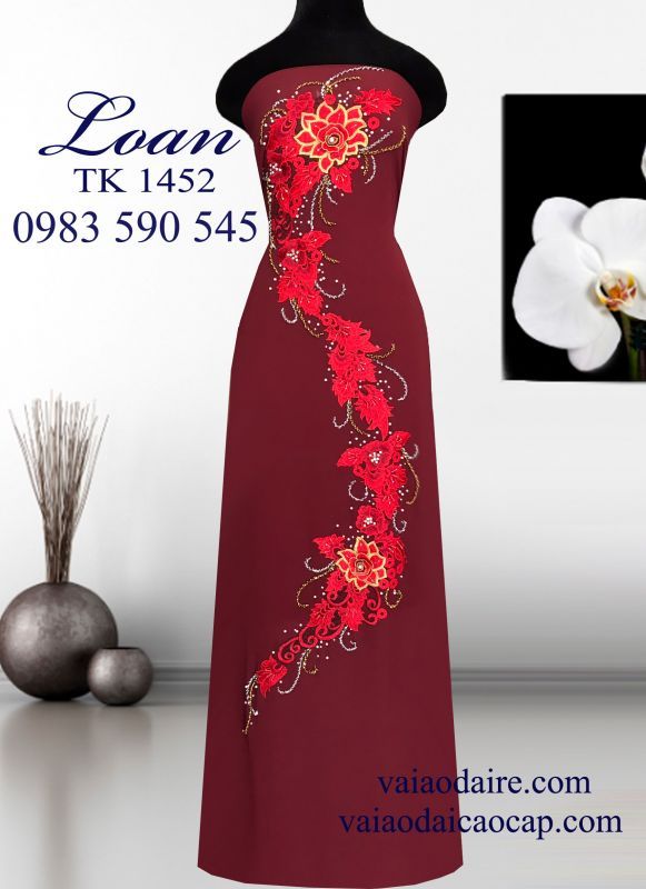 Vải áo dài kết hoa