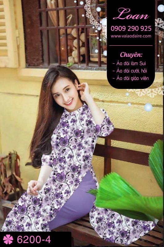 Vải áo dài hoa nhí