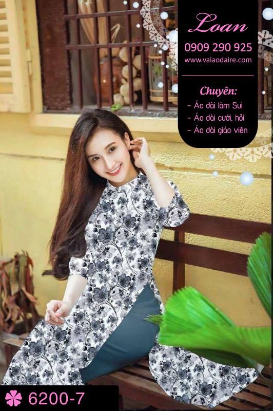 Vải áo dài hoa nhí