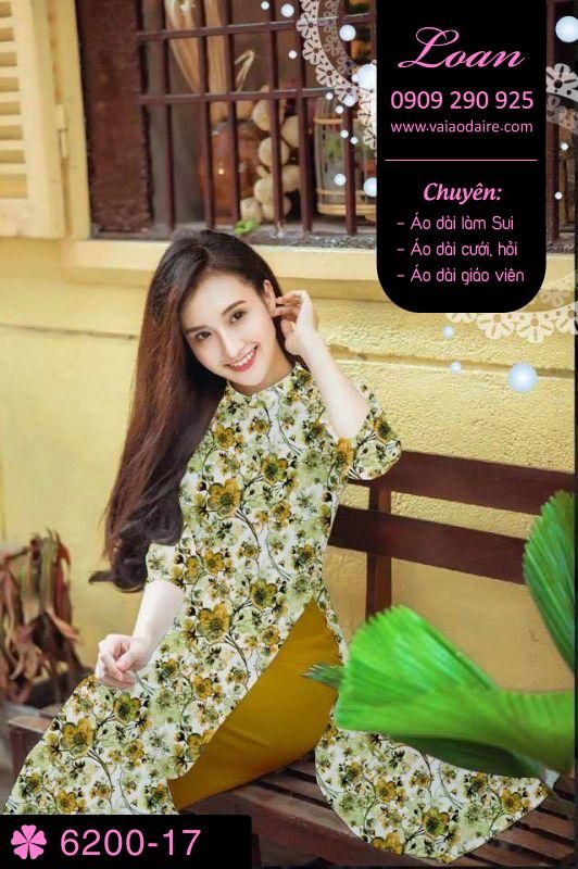 Vải áo dài hoa nhí