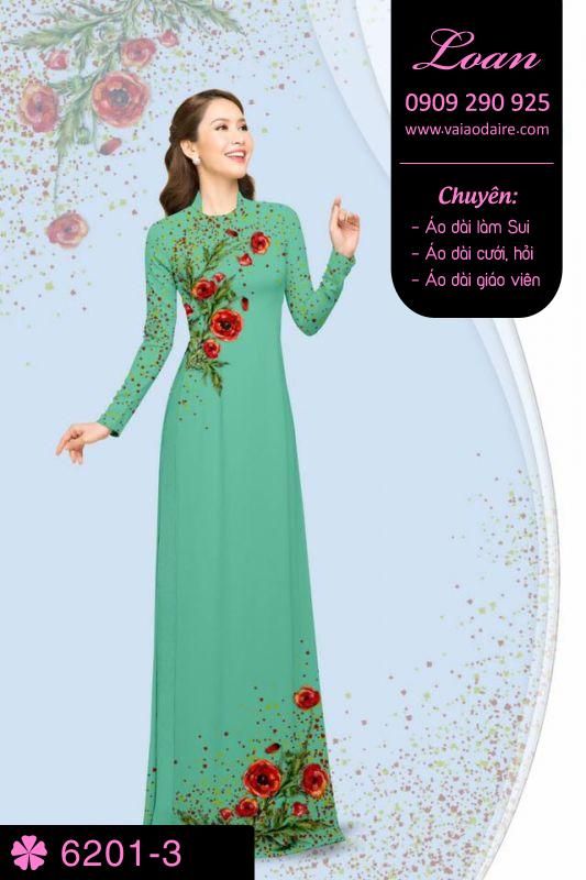 Vải áo dài hoa Hồng