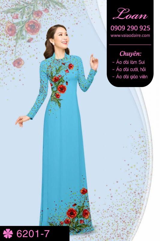Vải áo dài hoa Hồng