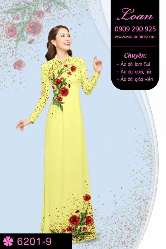 Vải áo dài hoa Hồng
