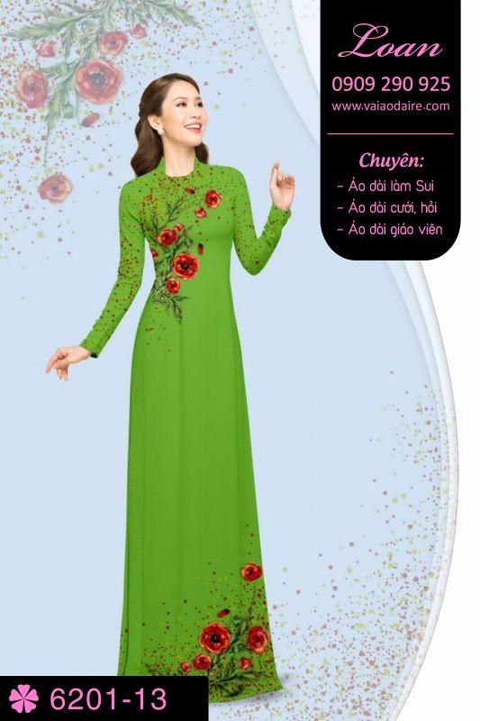 Vải áo dài hoa Hồng