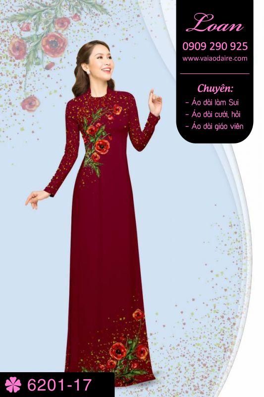 Vải áo dài hoa Hồng