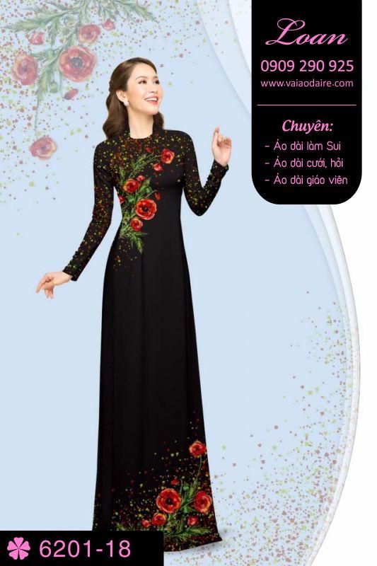 Vải áo dài hoa Hồng