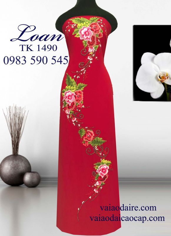 Vải áo dài kết hoa