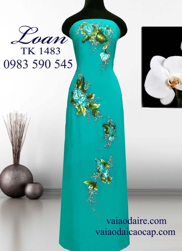 Vải áo dài kết hoa