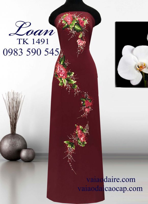 Vải áo dài kết hoa