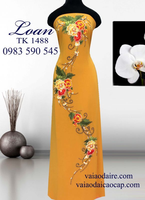 Vải áo dài kết hoa