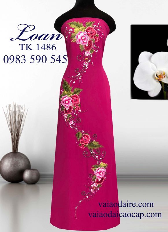 Vải áo dài kết hoa