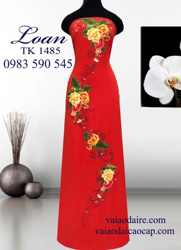 Vải áo dài kết hoa