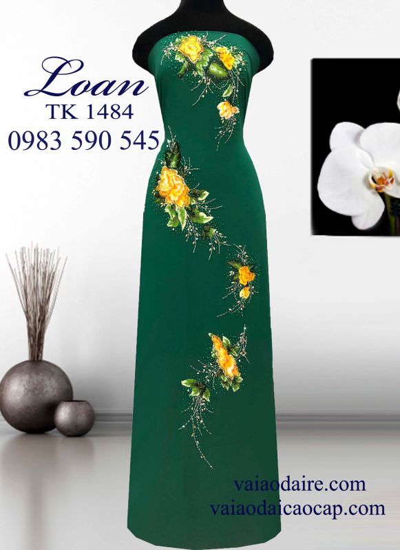 Vải áo dài kết hoa