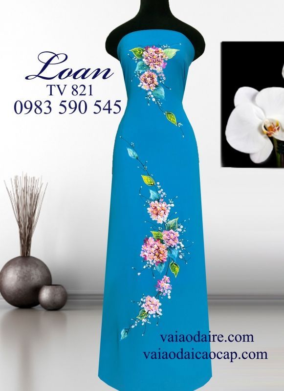 Vải áo dài vẽ hoa dây