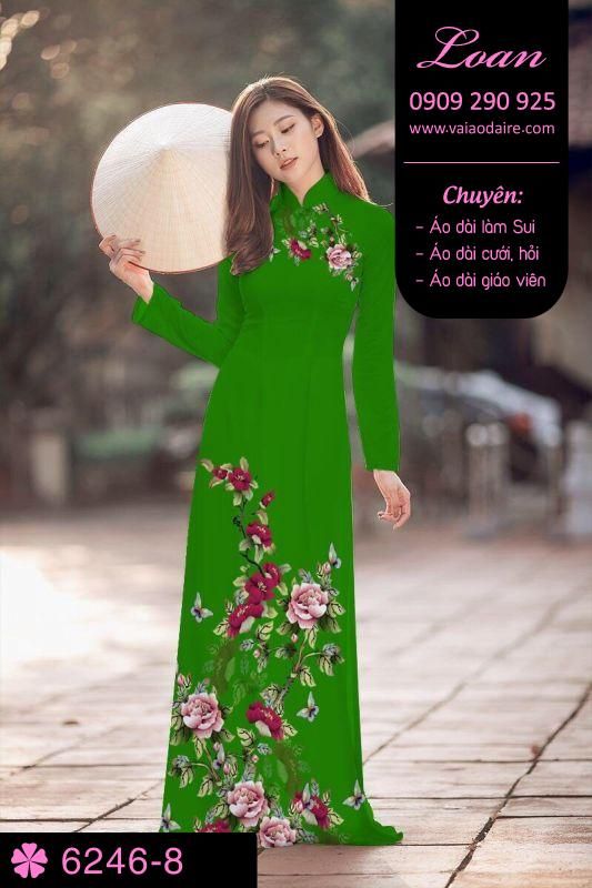 Vải áo dài hoa trên dưới