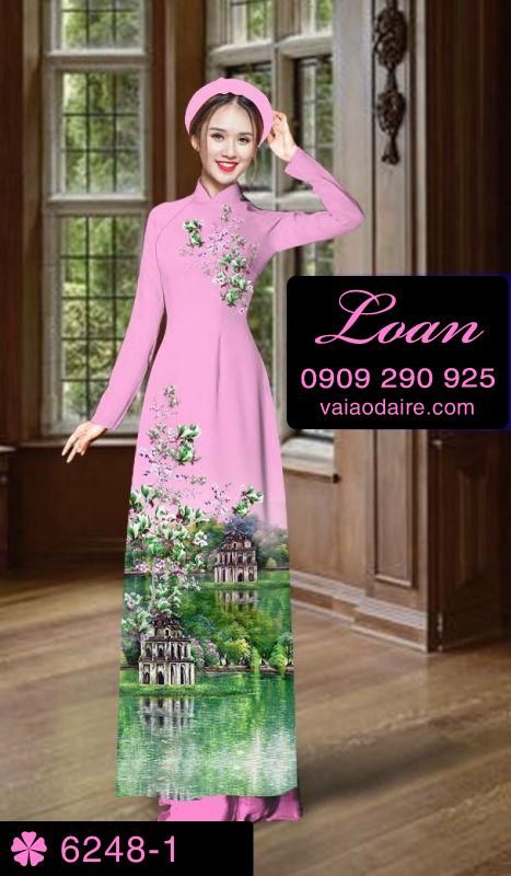 Vải áo dài phong cảnh