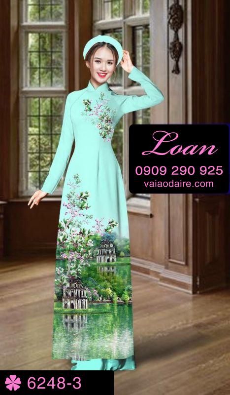 Vải áo dài phong cảnh