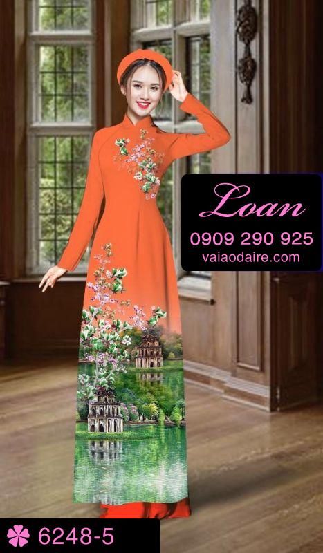 Vải áo dài phong cảnh