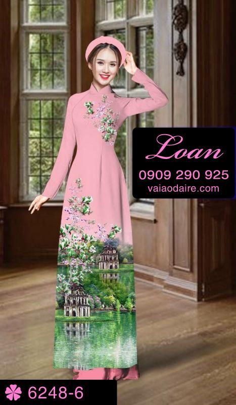 Vải áo dài phong cảnh