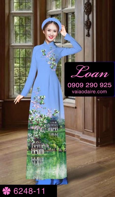 Vải áo dài phong cảnh