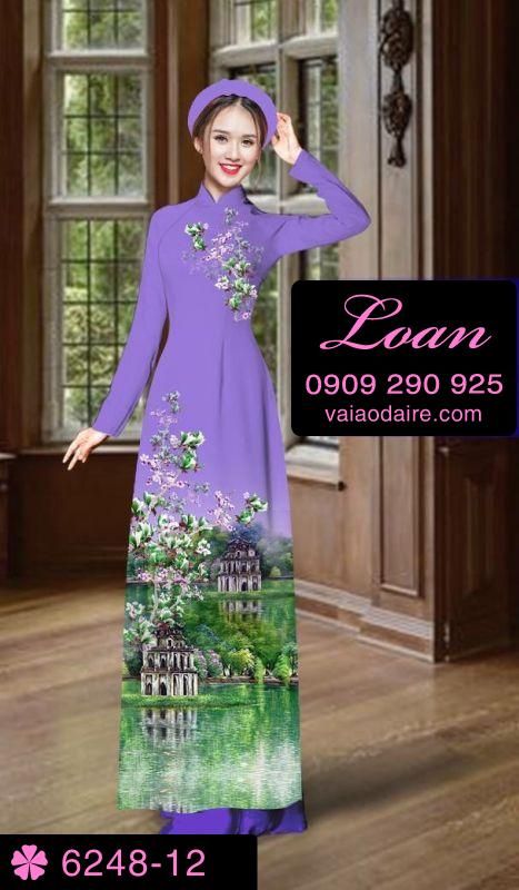 Vải áo dài phong cảnh