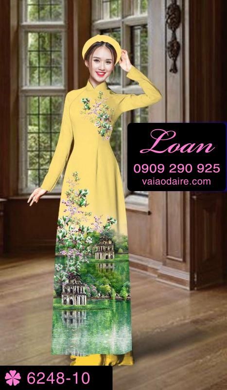 Vải áo dài phong cảnh