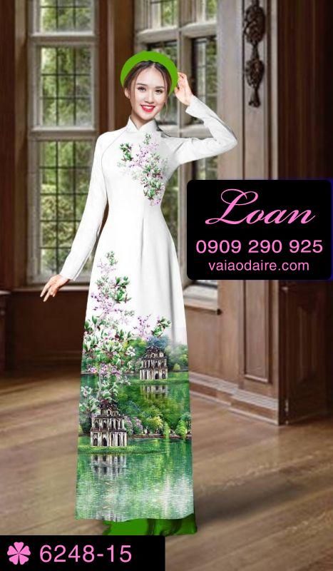 Vải áo dài phong cảnh