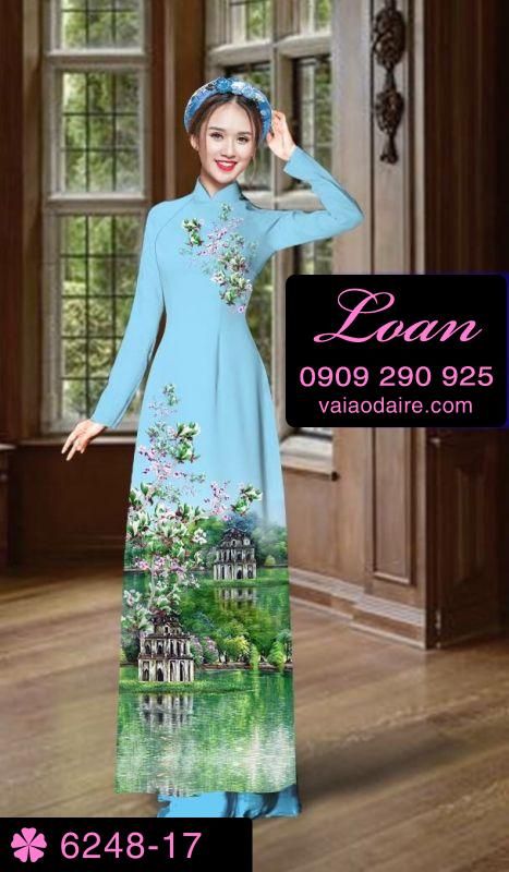 Vải áo dài phong cảnh
