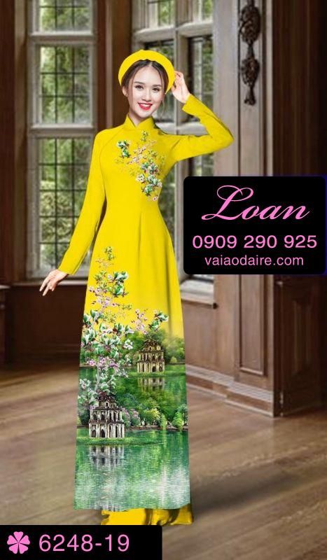 Vải áo dài phong cảnh