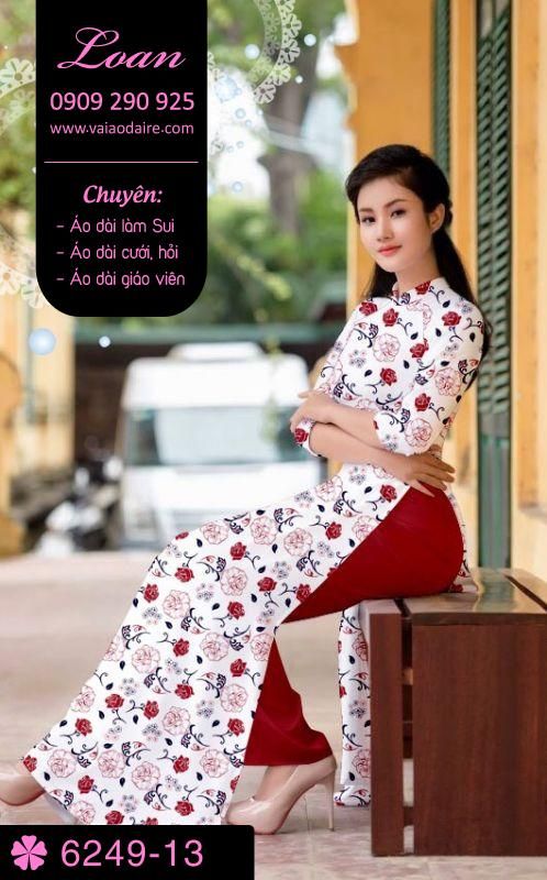 Vải áo dài hoa nhí