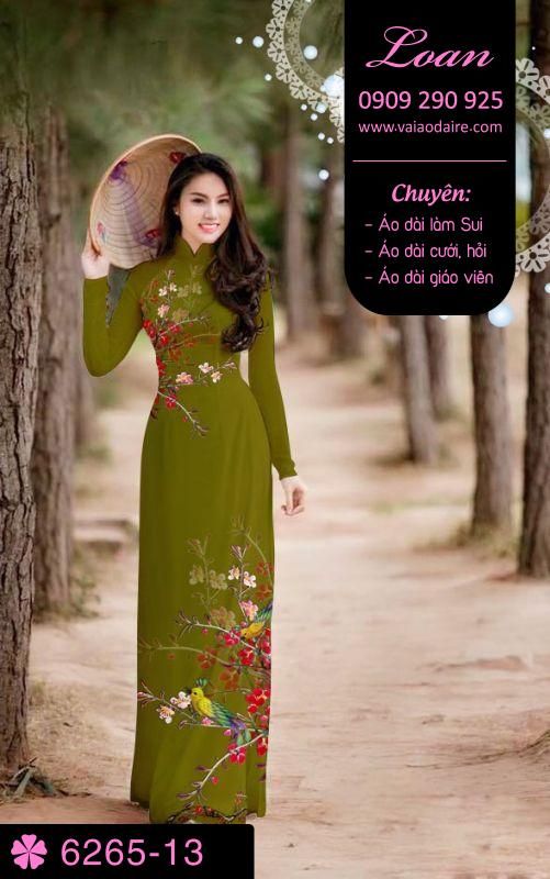 Vải áo dài hoa cành