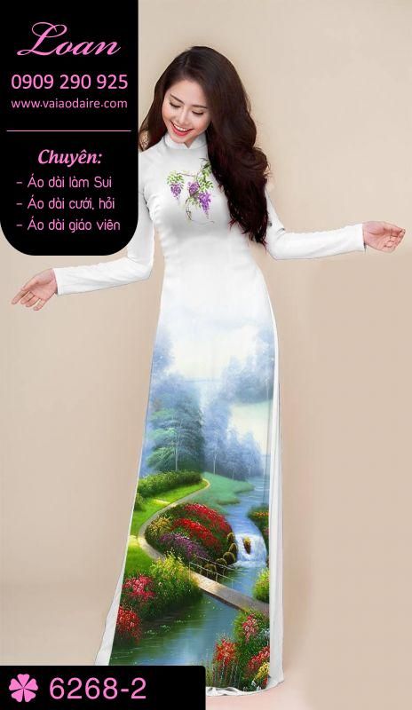 Vải áo dài phong cảnh