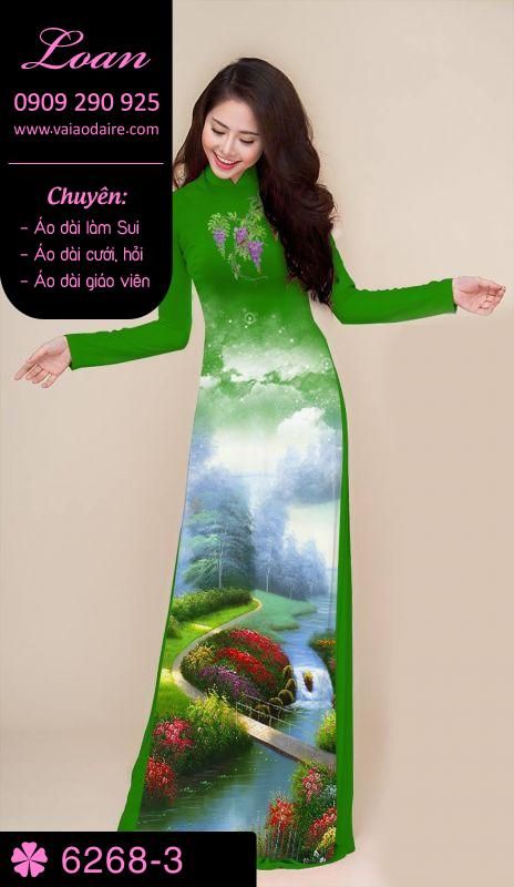Vải áo dài phong cảnh